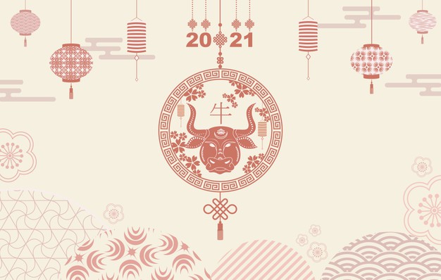 2021牛年新年中国风元素背景