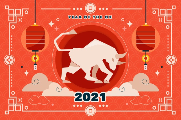 2021牛年新年中国风元素背景