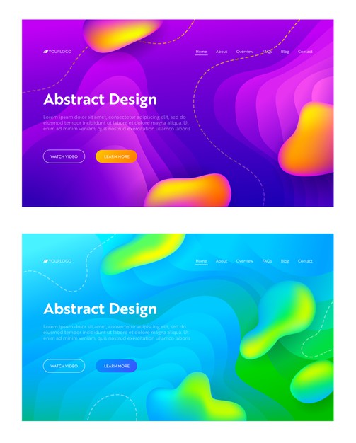 抽象多彩渐变图形网页着陆页背景