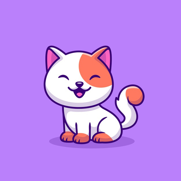 可爱的小猫咪，卡通矢量图插画