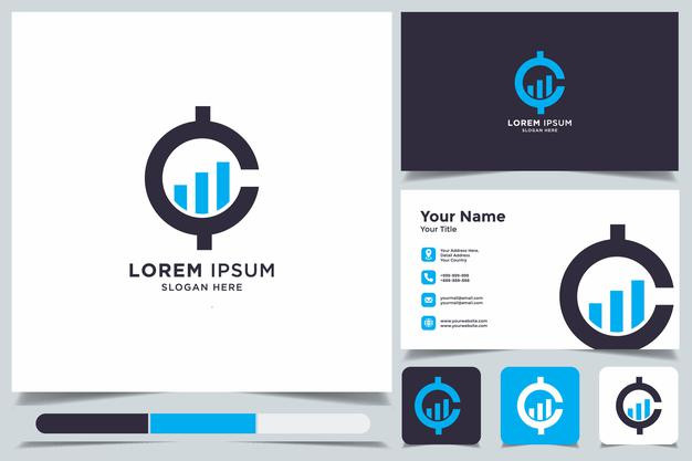 字母C，会计，金融服务，logo标志名片