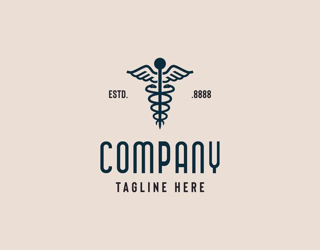 蛇杖，医学医疗健康，logo标志