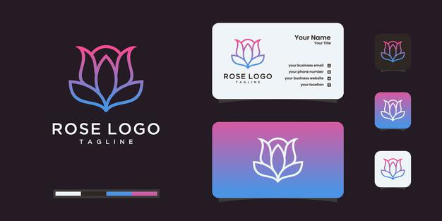 玫瑰花，logo标志名片