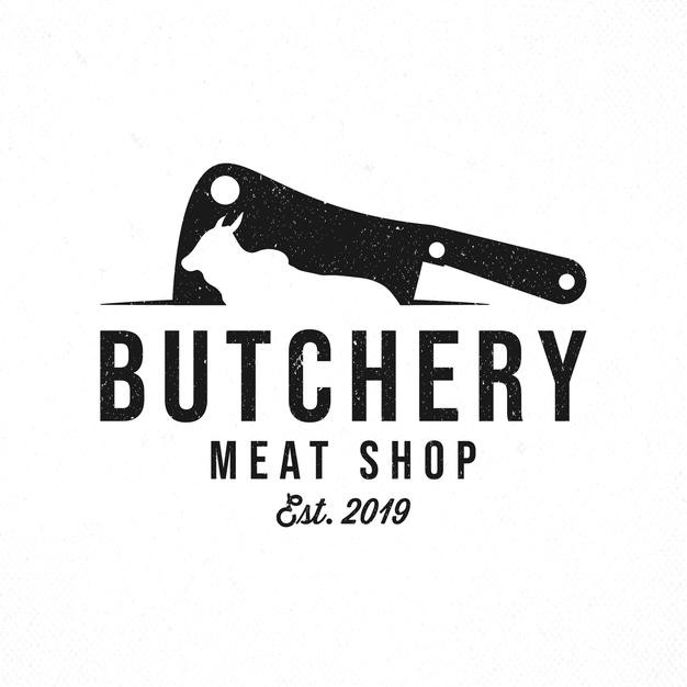 肉店，刀，牛，logo标志