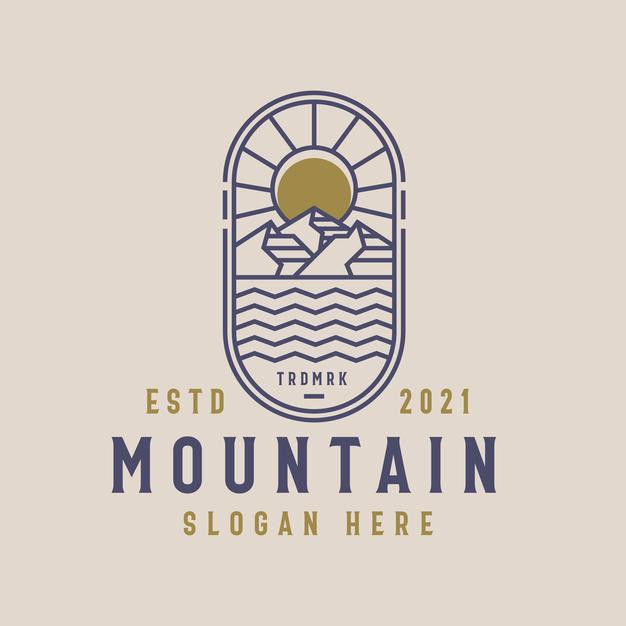 登山探险户外野营，logo标志