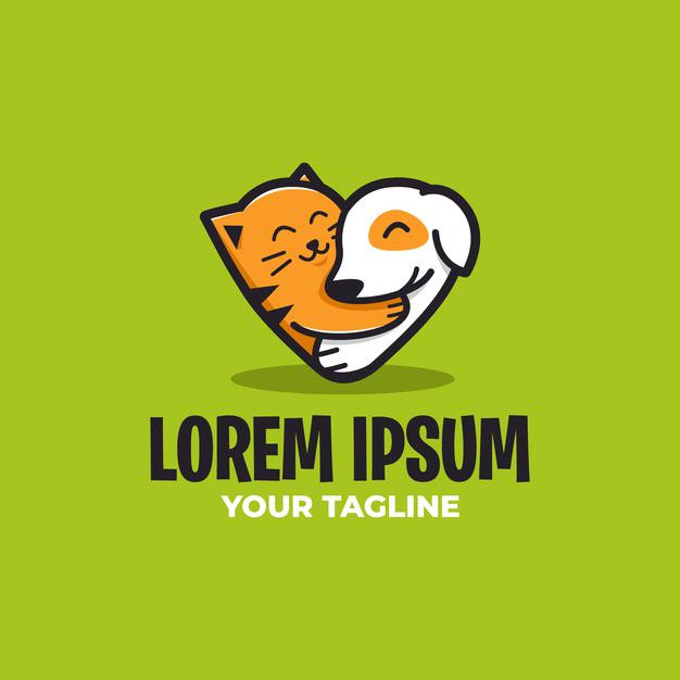 宠物店小猫小狗，logo标志