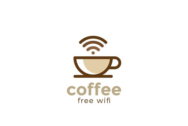 咖啡杯，wifi，logo标志