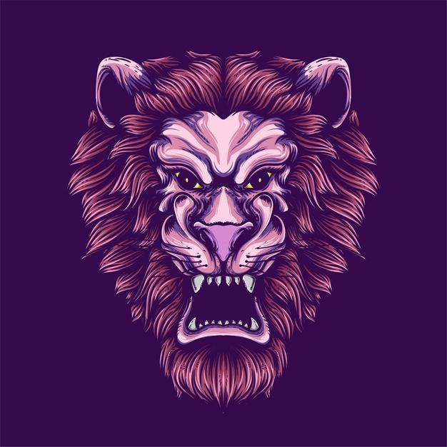 狮子艺术插画