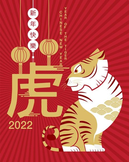 2022年新年虎年元旦红包贺卡