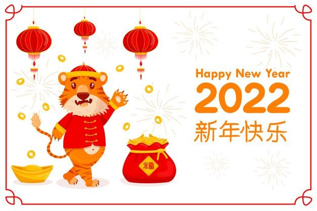 2022年新年虎年元旦老虎背景