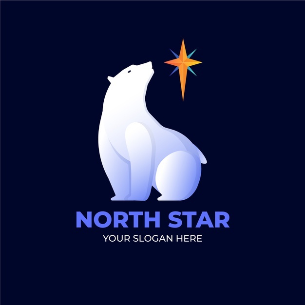 星星北极星北极熊logo标志