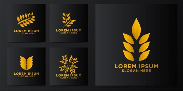 小麦谷物logo标志